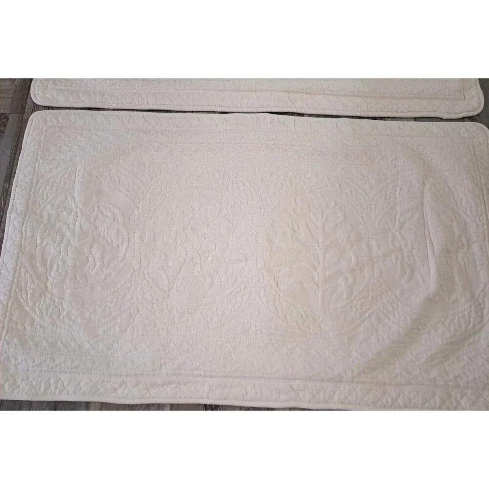 Williamsburg King Pillow Shams 2 Royal Heritage Home Textured Cream Portugal